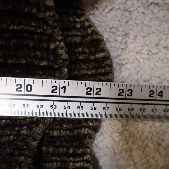 Zara Knit Chenille Crop Sweater Brown Scalloped Hem Size S Soft Comfy - Picture 11 of 12